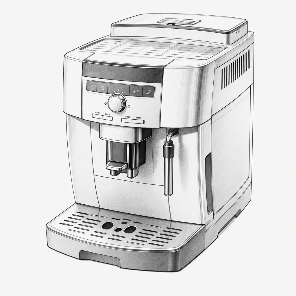 Эскиз кофемашины DeLonghi